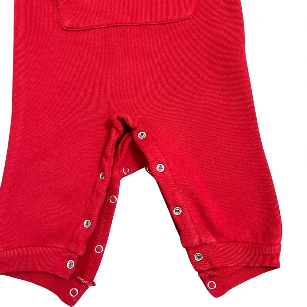Ralph Lauren Baby Red Plaid Lined‎ Hoodie Romper Onesie 9M